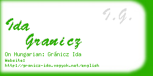ida granicz business card